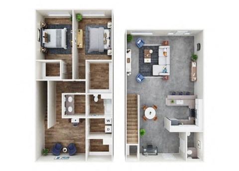Floor plan for 2 beds, 1.5 baths, 1660 sqft
